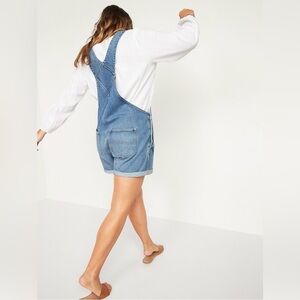 Old Navy Slouchy Workwear Cuffed Jean Short Shoshana Overalls Size Large